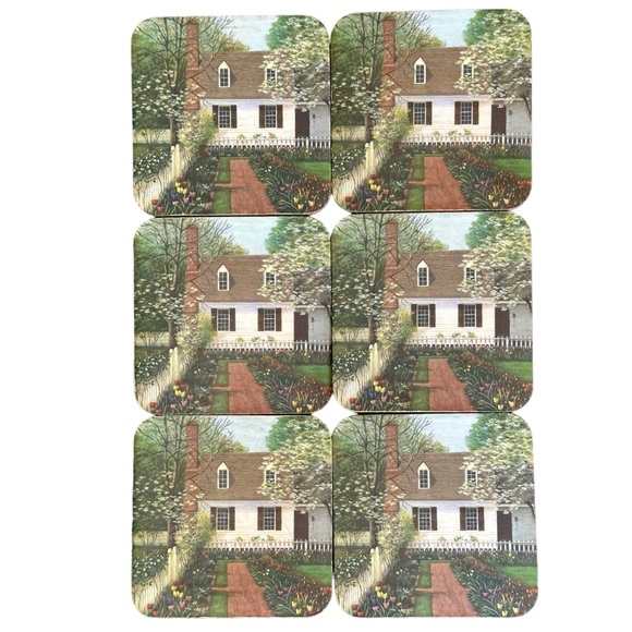 Vtg Legacy Publishing Group 1996 Taliaferro-Cole House garden Coasters Set of 6 - Picture 9 of 10